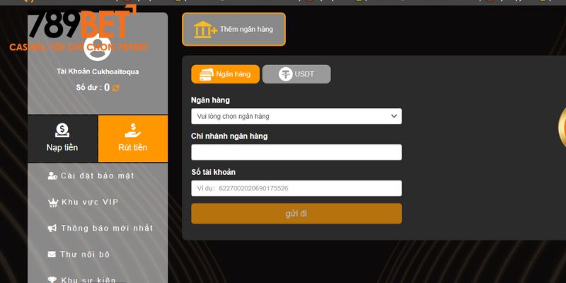 Các bước rút tiền 789bet chi tiết nhất cho tân thủ